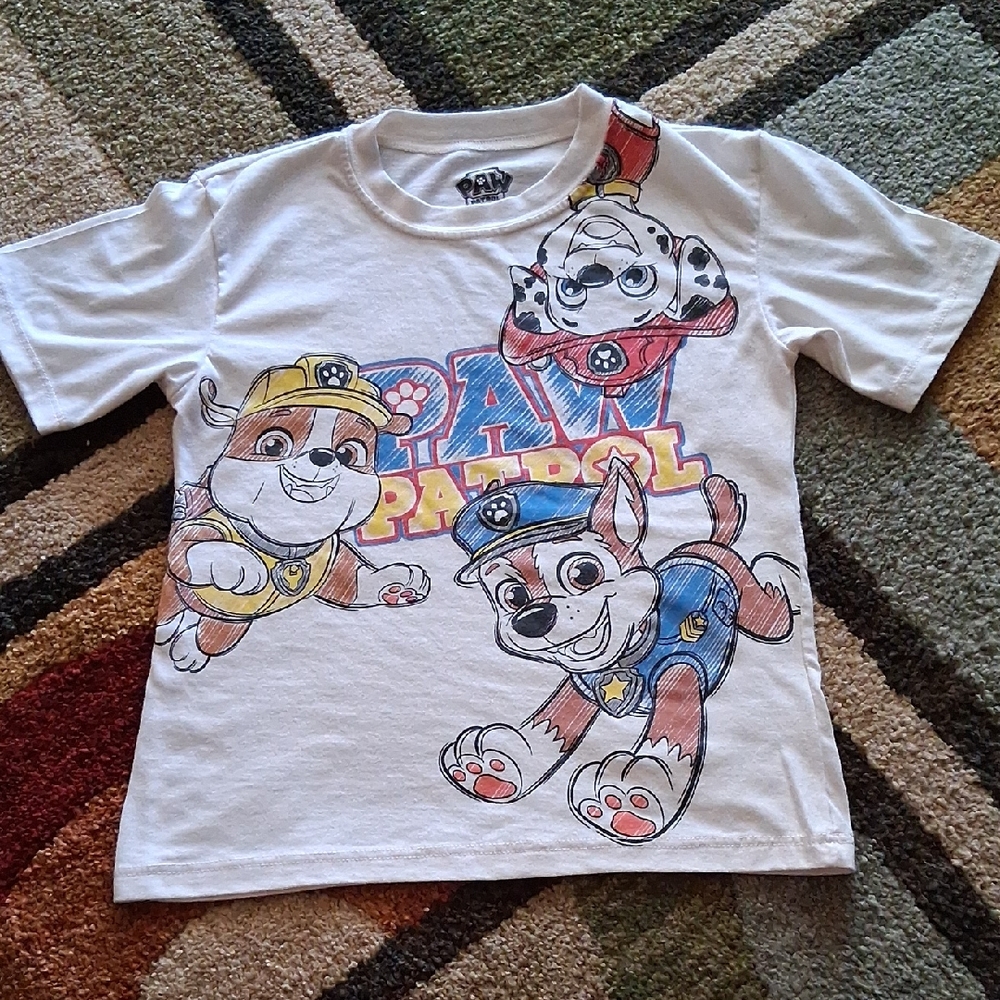 Paw Patrol White Kids Short Sleeve Tee